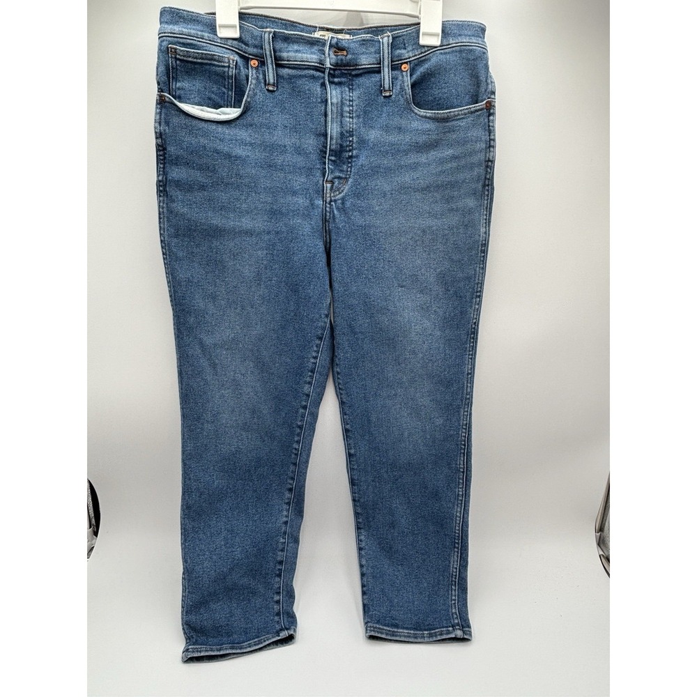 Madewell Stovepipe Jeans Women's 32 Blue High Rise Straight Crop 26" Inseam - Picture 4 of 9
